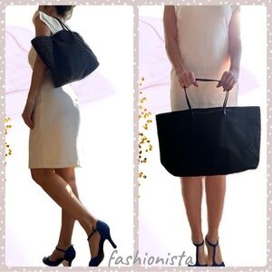 💯 Authentic FENDI Dark Brown Black Zucchino Canvas Tote Shoulder Bag